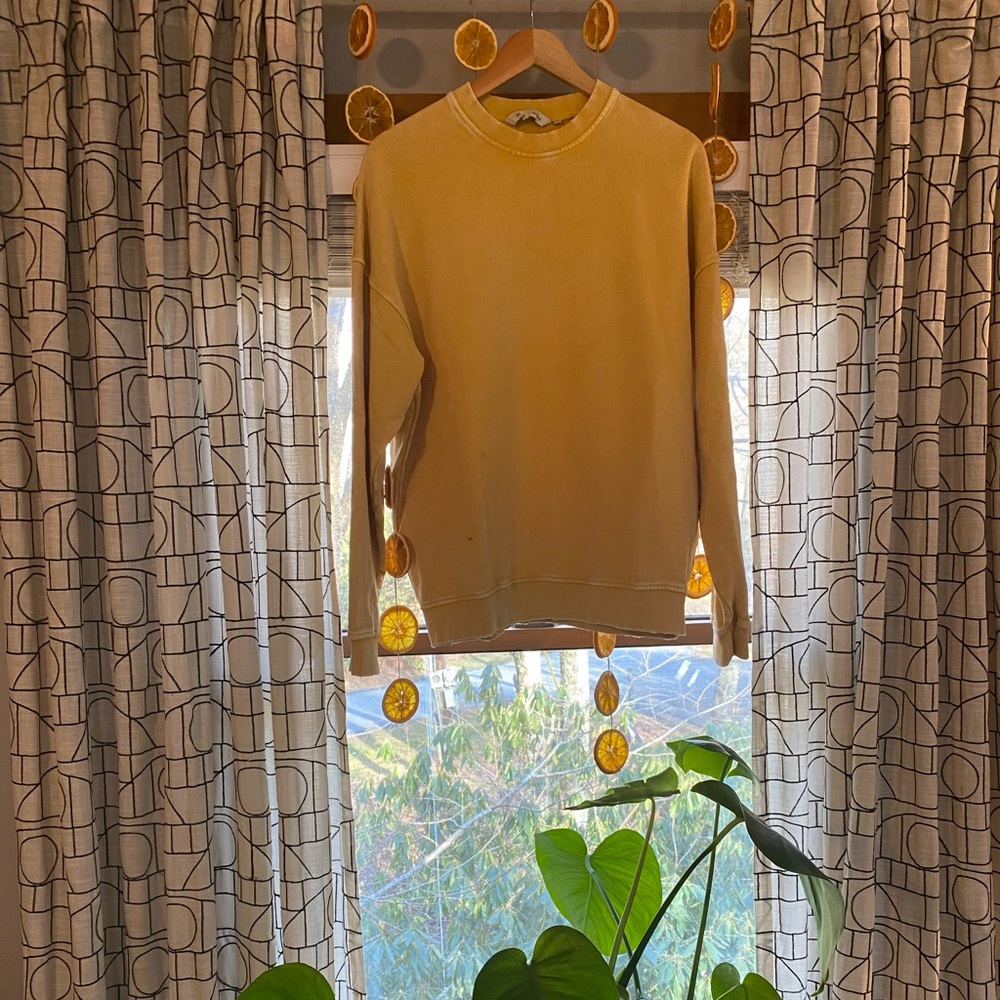 FP Sunshine Yellow Distressed Sweatshirt